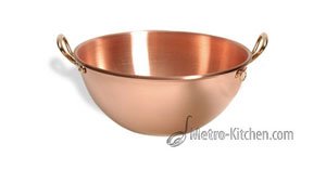Mauviel 7.4 qt. Copper Mixing Bowl for Egg Whites with Handles (Unlined)