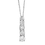 14k White Gold & Diamond Journey Pendant Necklace- 18 (2.00ctw)