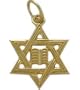10 Karat Yellow Gold Star of David Jewish Pendant