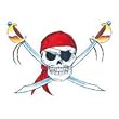 PIRATE SKULL Temporary Tattoo 2.5x3.5