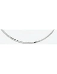 3mm Flat White Gold Omega Necklace 16"