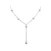 Freshwater White Pearl Lariat Necklace in Sterling Silver 16 Inches