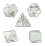Platonic solids, 'White Quartz' (set of 5) 1.0 W x 1.0 H x 1.0 D