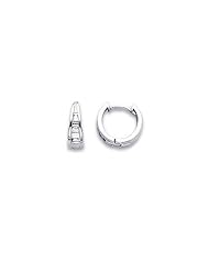 14k White Gold Small Diamond Hoop Huggie Earrings .22ct (G-H Color, I1 Clarity)
