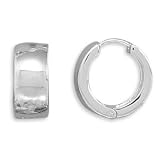 Polished Huggies Hinged Sterling Silver Earrings