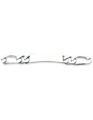 Sterling Silver 7.5inch Polished Engravable Figaro Link Id Bracelet
