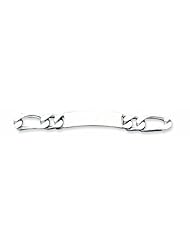 Sterling Silver 7.5inch Polished Engraveable Figaro Link ID Bracelet 7.5 Inches