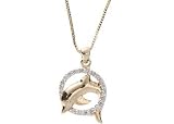 Signature 18 Dolphin Cubic Zirconia Ring 18KT GOLD OVER STERLING