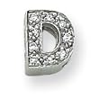 Sterling Silver CZ Initial D Slide
