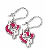Detroit Pistons 1/2 I Heart Logo Enamel Dangle Earrings - Sterling Silver Jewelry