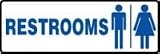 RESTROOM SIGNS RESTROOMS (W/UNISEX GRAPHIC) 4 x 12 Adhesive Vinyl Sign