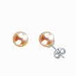 Natural Peach Pink 5.5-6mm 14k Gold Cultured Pearl Stud Earrings - by Dahlia Classic Jewelry Collection