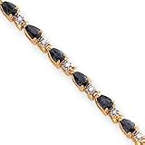 14k Ruby and Diamond Bracelet - 7 Inch - Box Clasp