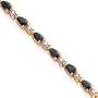 14k 4.8 Tanzanite and Diamond Bracelet - 7 Inch - Box Clasp - JewelryWeb