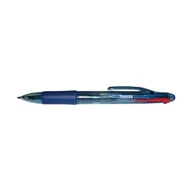 PM Company Preventa Four-Color Multifunction Pen with Agion, Medium Point, Blue Translucent Barrel, Red/Blue/Black/Green Ink, 12 Pens per Pack (05085)