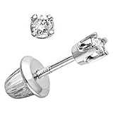 14kt. White Gold, Child's Diamond Stud Earrings