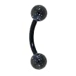 BIOPLAST Black GLITTER Eyebrow Ring