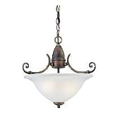 Sea Gull Lighting 51050-71 Canterbury Collection Two-Light Pendant, Antique Bronze Finish with Satin Etched Glass