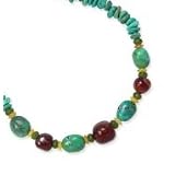 .925 Silver, Turquoise, Carnelian and Jade Necklace- 16