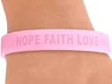 "Hope Faith Love" Breast Cancer Awareness Wristband