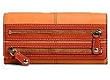 Coach Authentic Bonnie Orange Tangerine Leather Zip Slim Envelope Clutch Wallet Bag - 42541