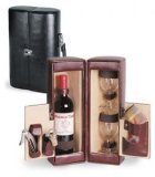 Picnic Time Harmony 1 bottle deluxe wine case w/wine service for 2