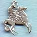 Pagan Jewelry Celtic Goddess Epona on Horseback Sterling Silver Charm Pendant
