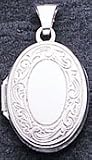 Sterling Silver Oval Locket with 20 inch Sterling Silver Chain