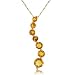 Citrine Journey Pendant Necklace in Solid Yellow Gold 18 Inch