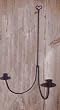 Wrought Iron Wall Sconce 2 Arm with Heart Top