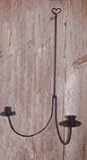 Wrought Iron Wall Sconce 2 Arm with Heart Top