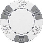 Clay Composite Triple Crown Poker Chips 25 11.5 gram White Poker Chips