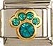 Clearly Charming December Blue Zircon Color Paw Print Birthstone Cat Dog Bear Animal Theme Italian Charm
