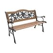 DC America SLP2660BRSP, Rose Resin Back Park Bench, Cast Iron legs, Rust-free Resin Back, and Hardwood Slats, Rust Resistant Bronze Finish