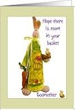 Easter, Godmother, Bunny With Her Bird Nest and Carrot Card