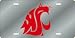 Washington State Cougars Silver Laser Cut License Plate - SET OF 6 - Sports Merchandise