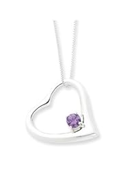 Sterling Silver CZ Heart Pendant w/ 18" Box Chain