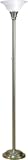 Pharaoh Frosted Glass Shade Antique Brass Base Torchiere Floor Lamp