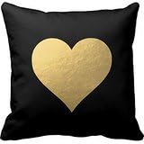 Black Gold Heart R3f5265312aa44a32ab9150bd1900b516 I5fqz 8byvr Pillow Case