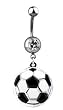 Soccer Ball belly button ring