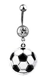 Soccer Ball belly button ring