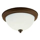 Sea Gull Rialto Two-Light Close to Ceiling, Russet Bronze Finish with Satin Etched Glass # 77064-829