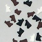 Gourmet Food : White, Brown And Black Cow Sprinkles/Quins