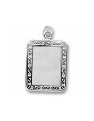 Rembrandt Charms Rectangle Scroll Frame Charm