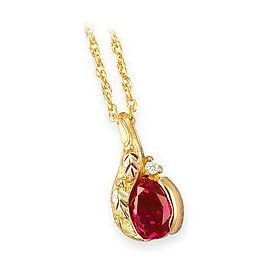 Classy! 10k Yellow-gold Black Hills Gold 1 40 Ct Diamond and 8x6 mm Oval Ruby... by
