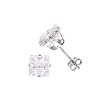 Sterling Silver Square Invisible CZ Earrings - Stamping - 5 mm