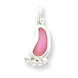 Sterling Silver Resin Foot Charm with 20 inch Sterling Silver Chain