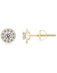 0.75 ct Solitaire Diamond Stud Earrings in Yellow Gold