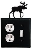 Wrought Iron Moose Double Outlet/Switch Cover