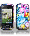 Motorola Rubber Design Neon Floral Cell Phone Snap-on Cover Faceplate / Exe ....